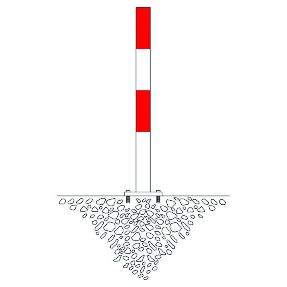 Produktabbildung Nr. 2: MORAVIA Sperrpfosten MORION, feststehend, Rundrohr Ø 60 mm, feuerverzinkt & lackiert, zum Aufdübeln, 2 Kettenösen