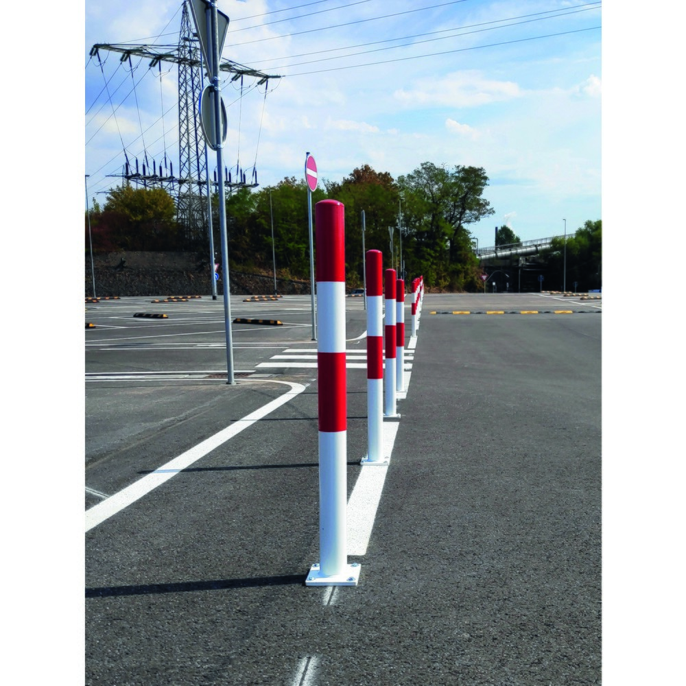 Produktabbildung Nr. 4: MORAVIA Sperrpfosten MORION, feststehend, Rundrohr Ø 60 mm, feuerverzinkt & lackiert, zum Aufdübeln, 2 Kettenösen