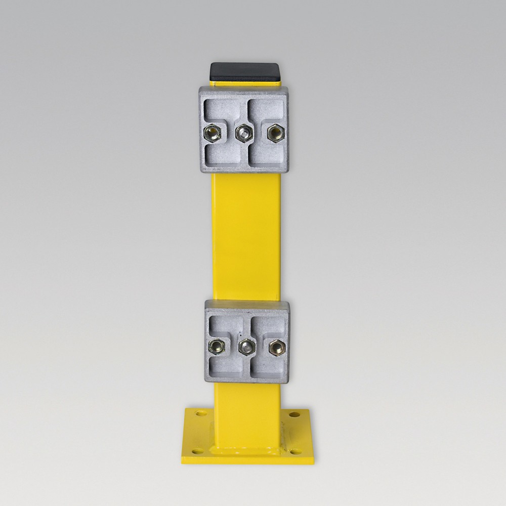 Produktabbildung: Standpfosten für Schutzplanken C-Profil, Außeneinsatz, Höhe 465 mm, gelb