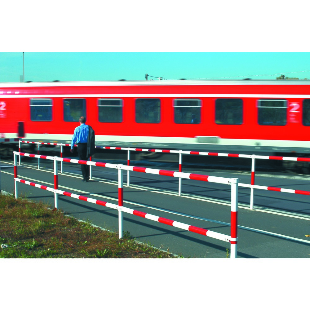 Produktabbildung Nr. 8: MORAVIA Systemgeländer MORION, Querrohr, Ø 60 mm, Länge 1.500 mm, Rastermaß 1.670 mm, feuerverzinkt u. lackiert, rot/weiß