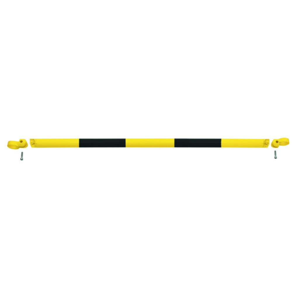 Produktabbildung: MORAVIA Systemgeländer MORION, Querrohr, Ø 60 mm, Länge 1.500 mm, Rastermaß 1.670 mm, feuerverzinkt u. lackiert, schwarz/gelb