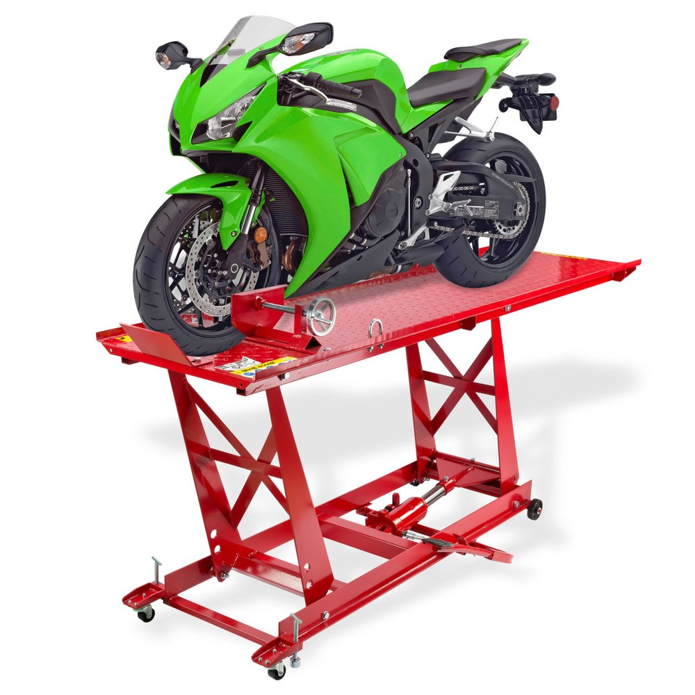 Produktabbildung Nr. 3: Motorrad-Montagerampe, hydraulisch, TK 450 kg, Hubhöhe 180-840 mm, LxB 2.060/2.740 x 720 mm