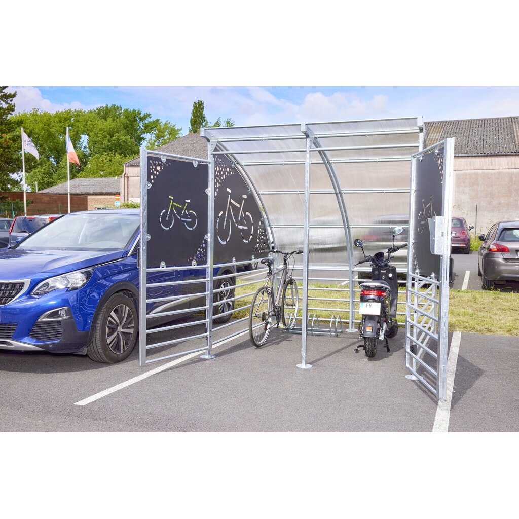 MOTTEZ Fahrradunterstand für 6 Fahrräder, gesichert Produktabbildung Nr. 3: MOTTEZ Fahrradunterstand für 6 Fahrräder, gesichert