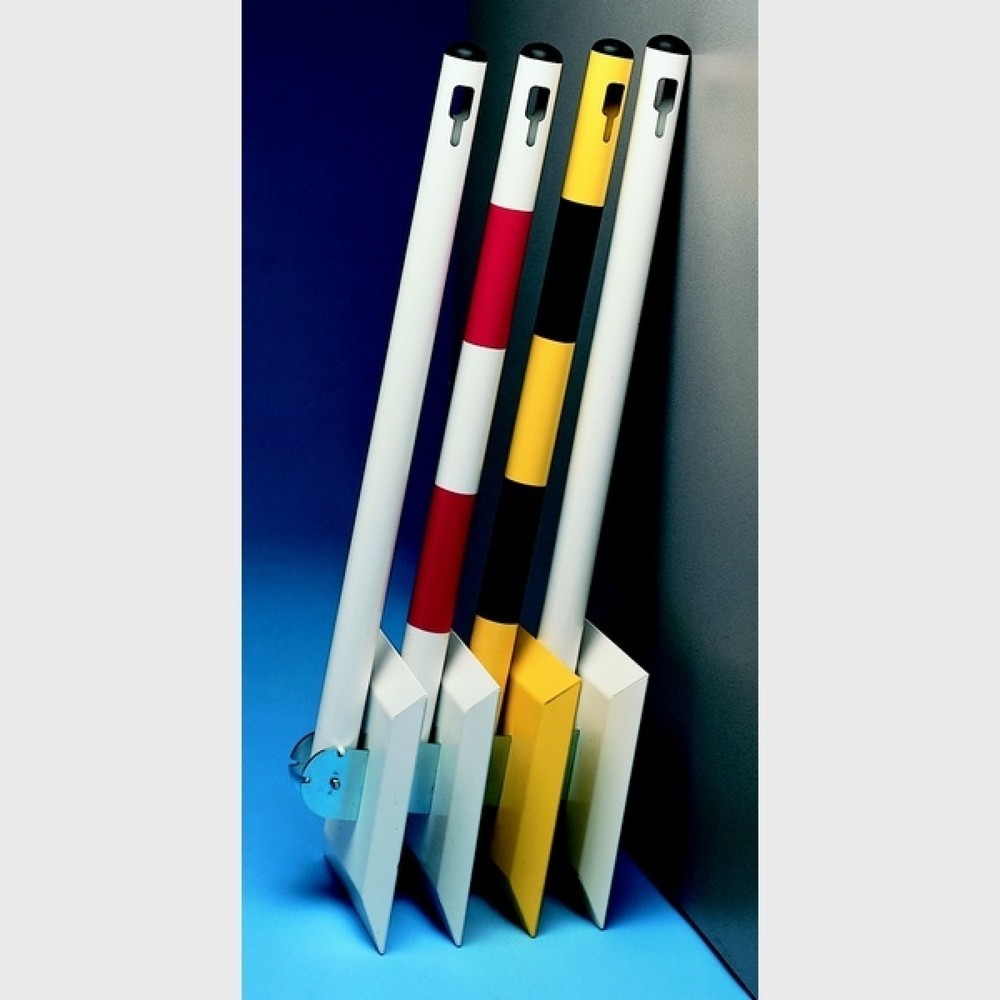 Produktabbildung Nr. 2: MOTTEZ Metallpfosten auf klappbarer, quadratischer Grundplatte, weiß
