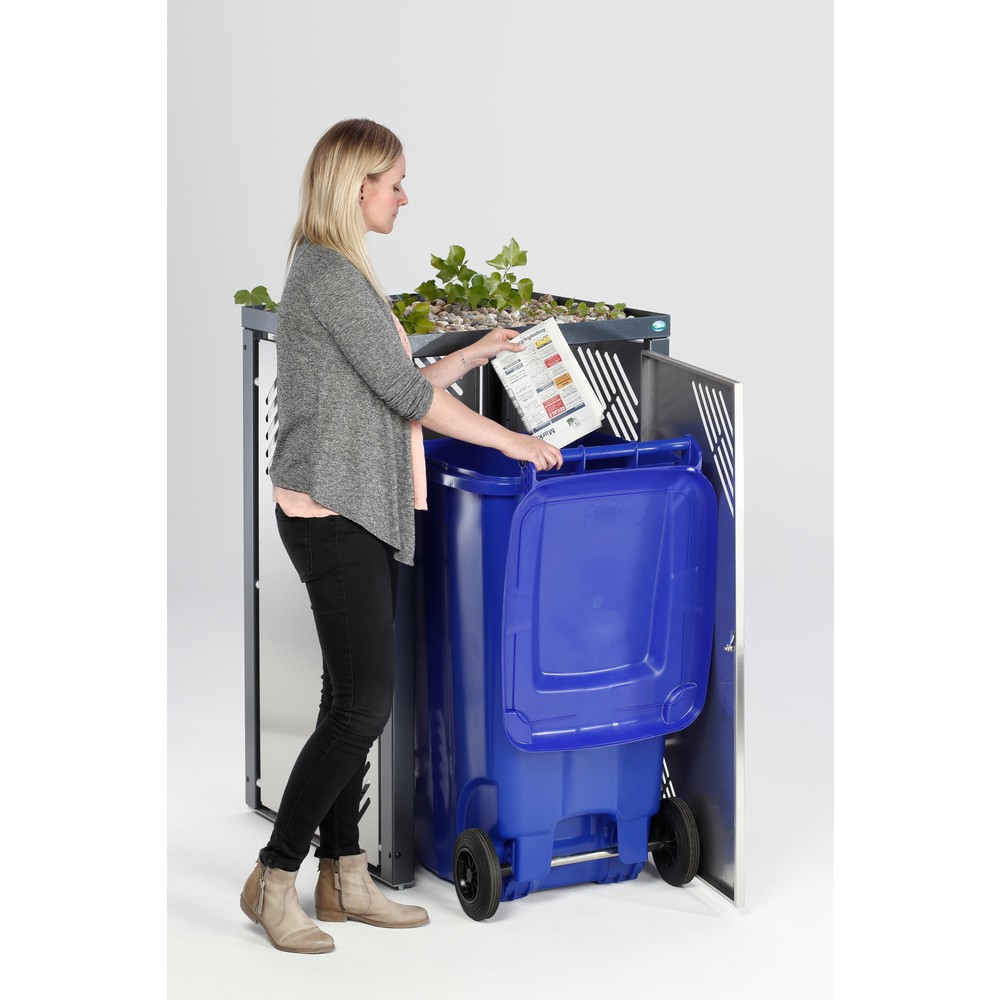 Produktabbildung Nr. 2: VAR® Müllbehälterschrank, mit Pflanzdeckel, pulverbeschichtet