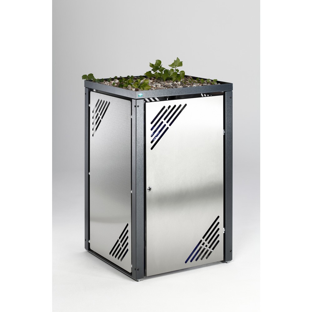 Produktabbildung: VAR® Müllbehälterschrank, mit Pflanzdeckel, pulverbeschichtet