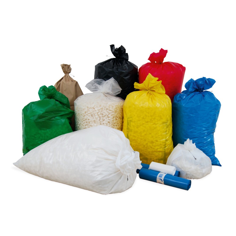Produktabbildung: Müllsäcke 60 l, HDPE, 15 µm, 40 Stk/Rolle, 360 Stk/VE, weiß