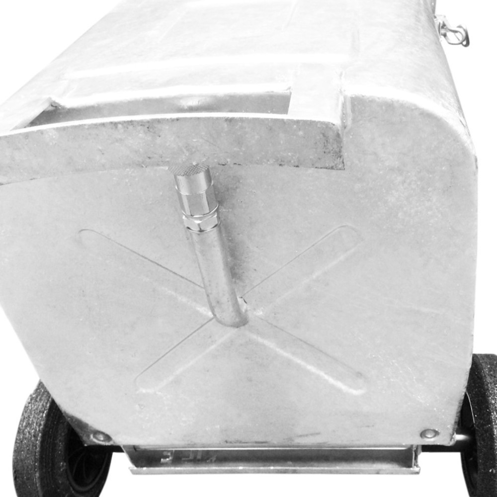 Produktabbildung Nr. 3: Mülltonne aus feuerverzinktem Stahlblech, 240 Liter, mit Rollen u. Öl-Ablassstutzen