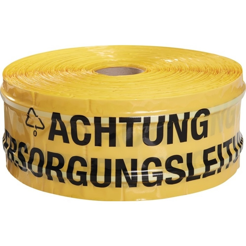 Produktabbildung: MULTICOLL Trassenwarnband, Aufdruck Achtung Versorgungsleitung, Breite 150 mm Länge 250 m gelb