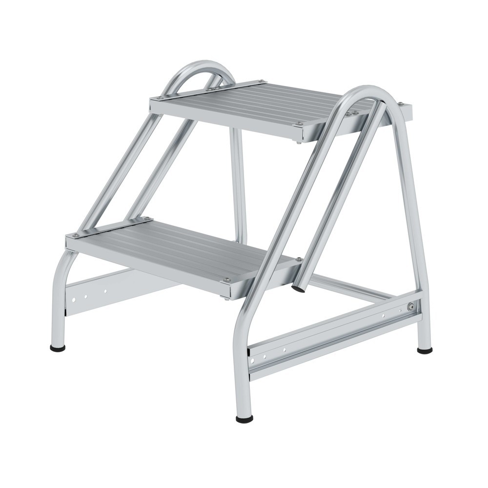 Produktabbildung: Munk Arbeitspodest einseitig begehbar Aluminium geriffelt 2 Stufen