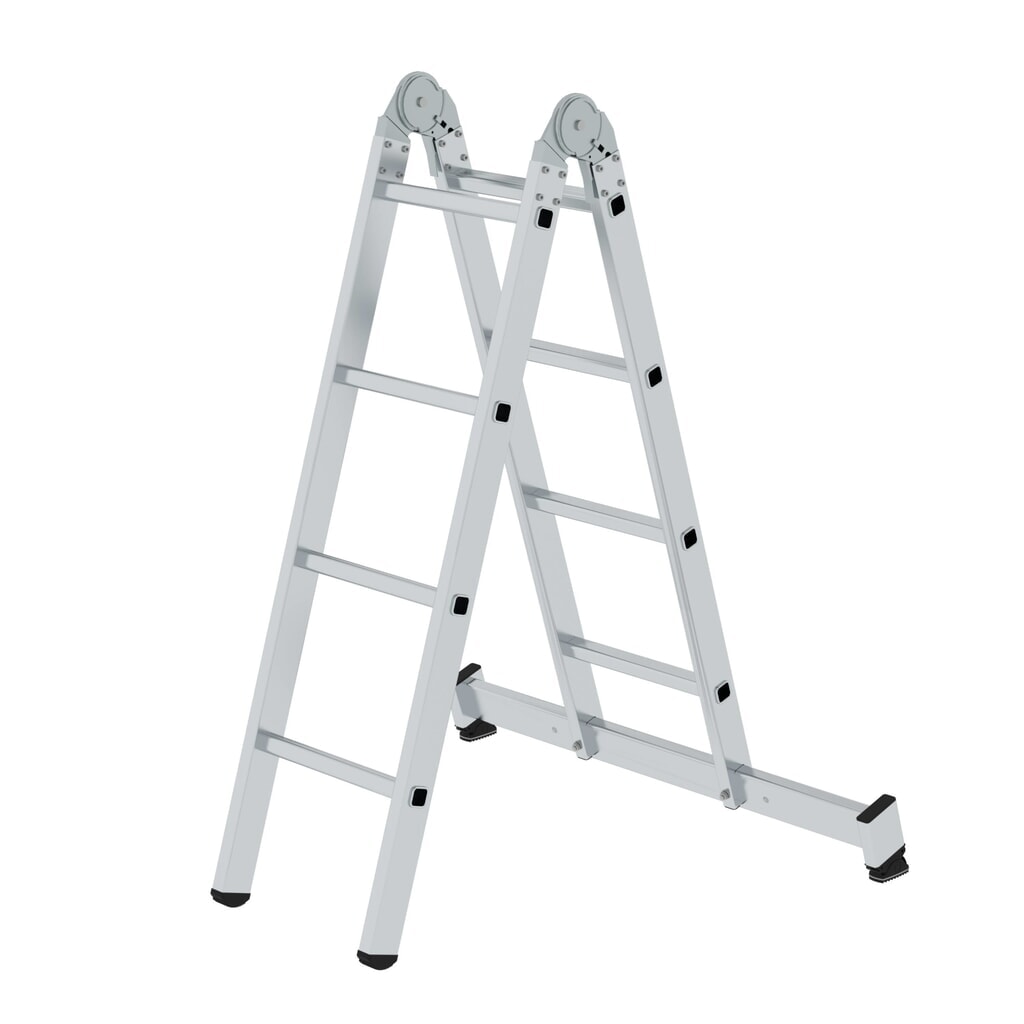 Munk Klappleiter 2-teilig mit nivello®-Traverse 2x4 Sprossen Produktabbildung Nr. 1: Munk Klappleiter 2-teilig mit nivello®-Traverse 2x4 Sprossen