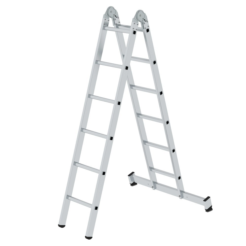 Produktabbildung: Munk Klappleiter 2-teilig mit nivello®-Traverse 2x6 Sprossen