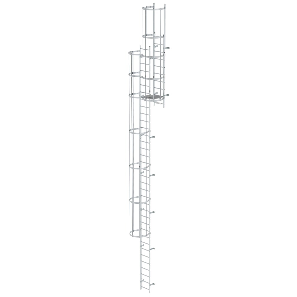 Munk Mehrzügige Steigleiter mit Rückenschutz (Bau) Aluminium blank 11,84m Produktabbildung: Munk Mehrzügige Steigleiter mit Rückenschutz (Bau) Aluminium blank 11,84m