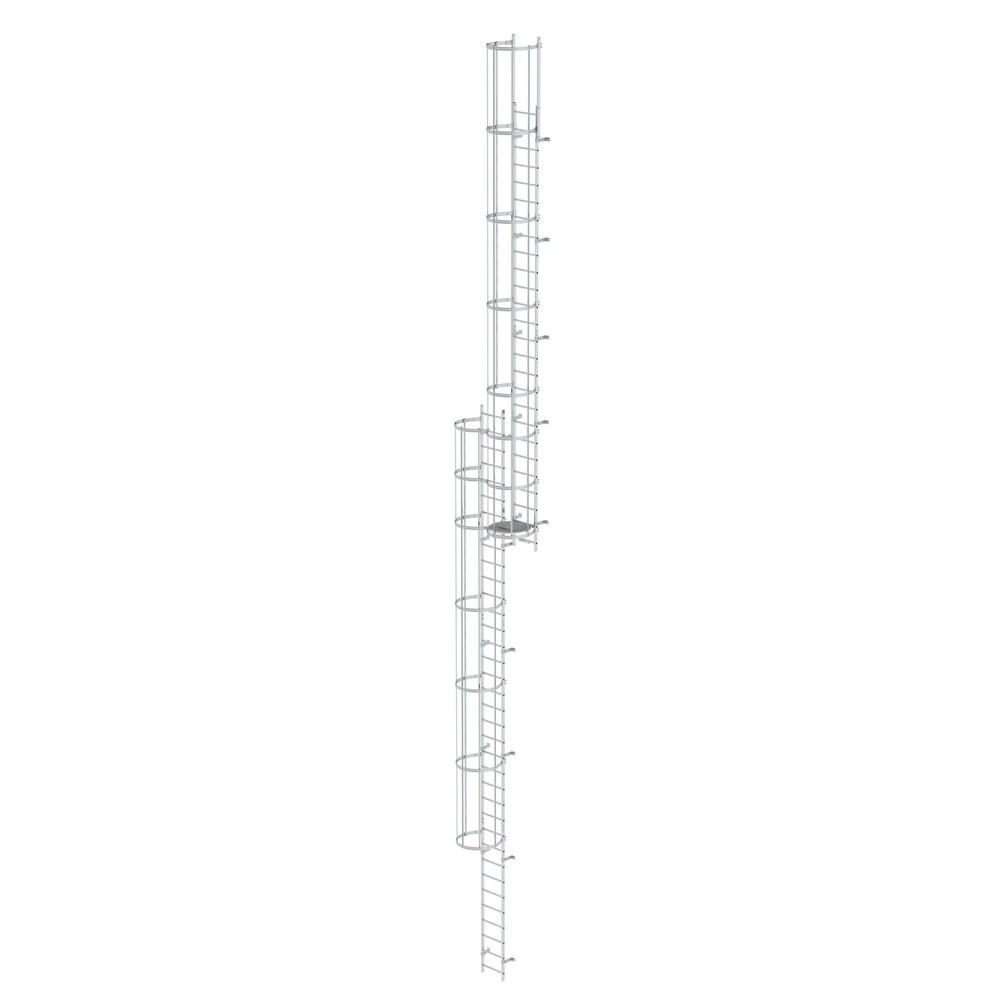 Produktabbildung: Munk Mehrzügige Steigleiter mit Rückenschutz (Bau) Aluminium blank 16,32m