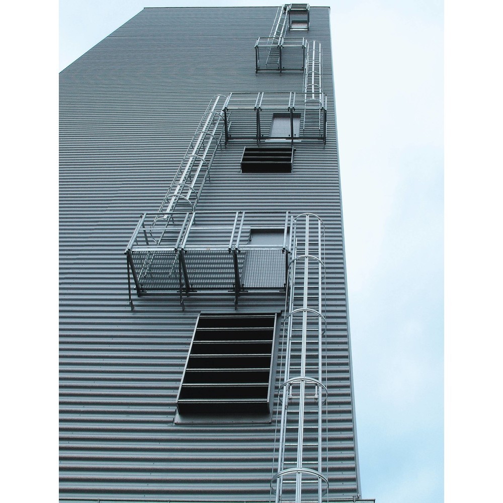 Produktabbildung Nr. 2: Munk Mehrzügige Steigleiter mit Rückenschutz (Bau) Aluminium blank 15,48m