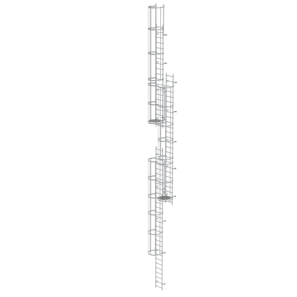 Produktabbildung: Munk Mehrzügige Steigleiter mit Rückenschutz (Maschinen) Aluminium blank 16,32m