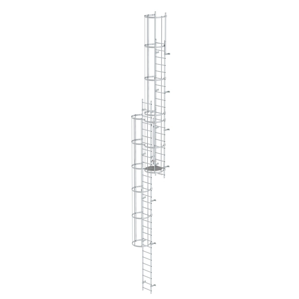 Munk Mehrzügige Steigleiter mit Rückenschutz (Maschinen) Aluminium blank 12,12m Produktabbildung: Munk Mehrzügige Steigleiter mit Rückenschutz (Maschinen) Aluminium blank 12,12m