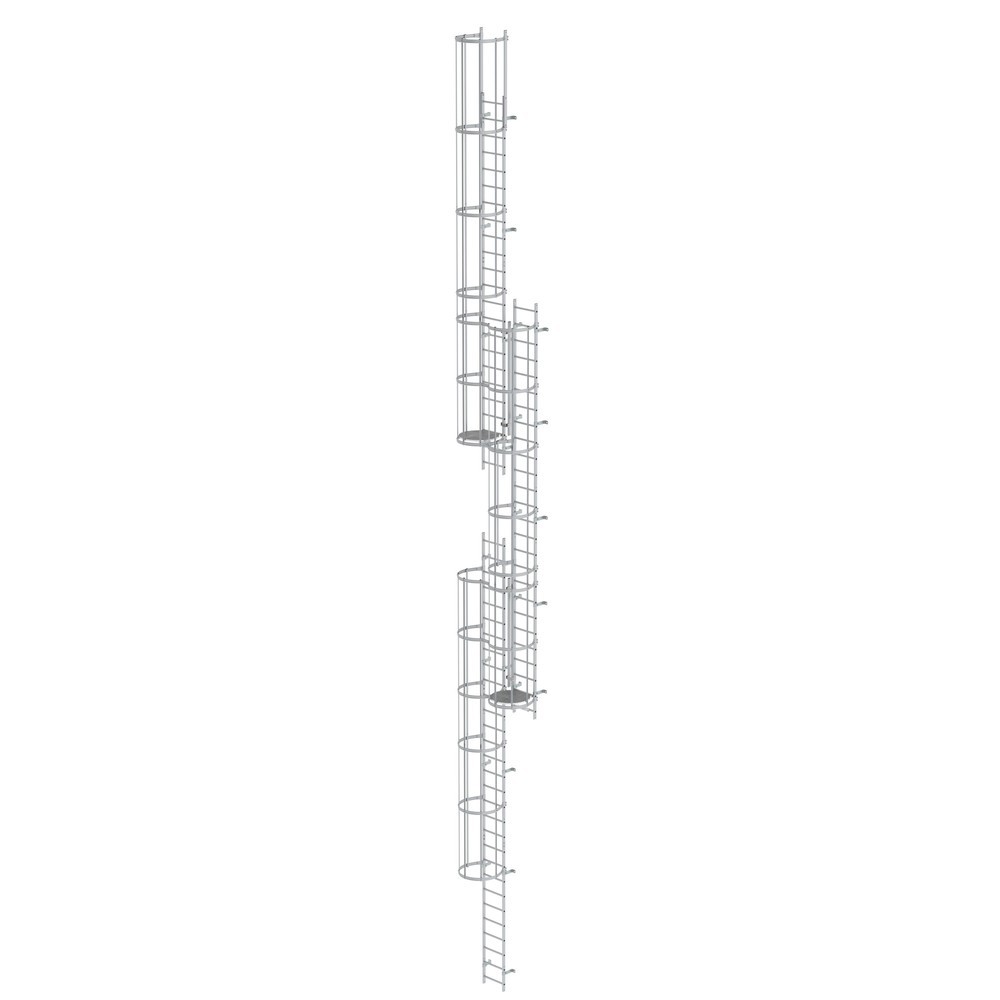 Produktabbildung: Munk Mehrzügige Steigleiter mit Rückenschutz (Maschinen) Aluminium blank 17,16m
