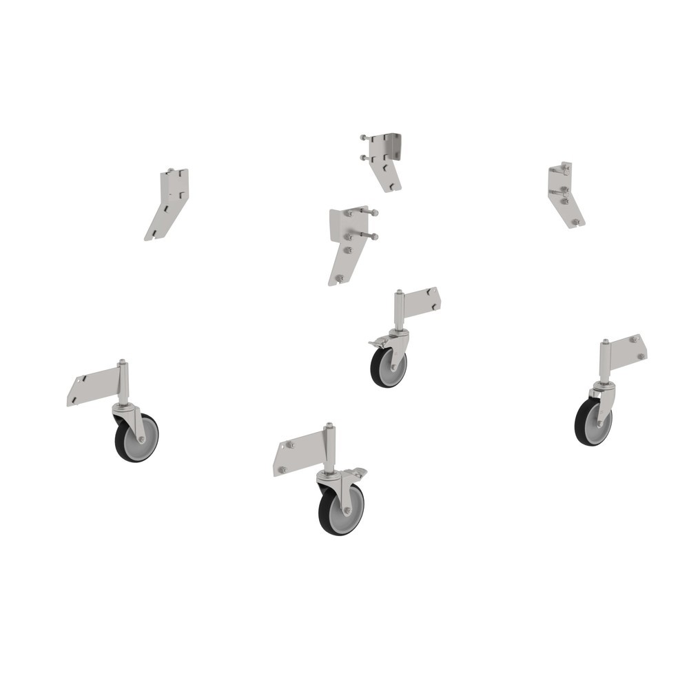 Produktabbildung: Munk Nachrüstsatz Lenkrolle Edelstahl für Podesttreppe beidseitig begehbar