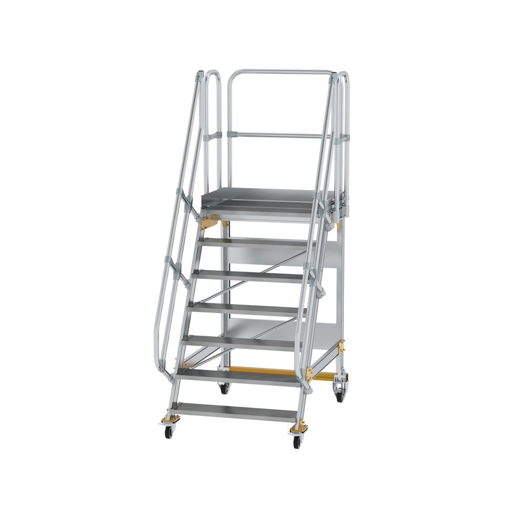 Produktabbildung: Munk Plattformtreppe fahrbar 60° Stufenbreite 1000 mm 7 Stufen