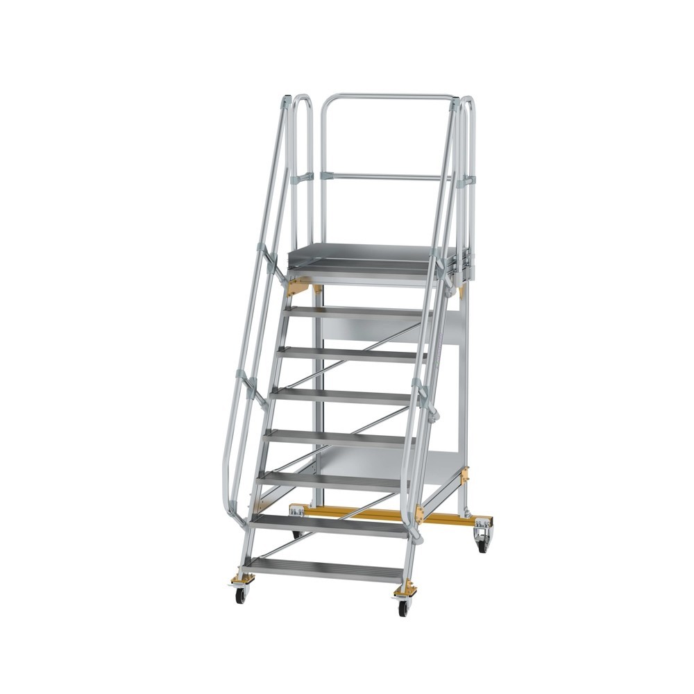 Produktabbildung: Munk Plattformtreppe fahrbar 60° Stufenbreite 1000 mm 8 Stufen