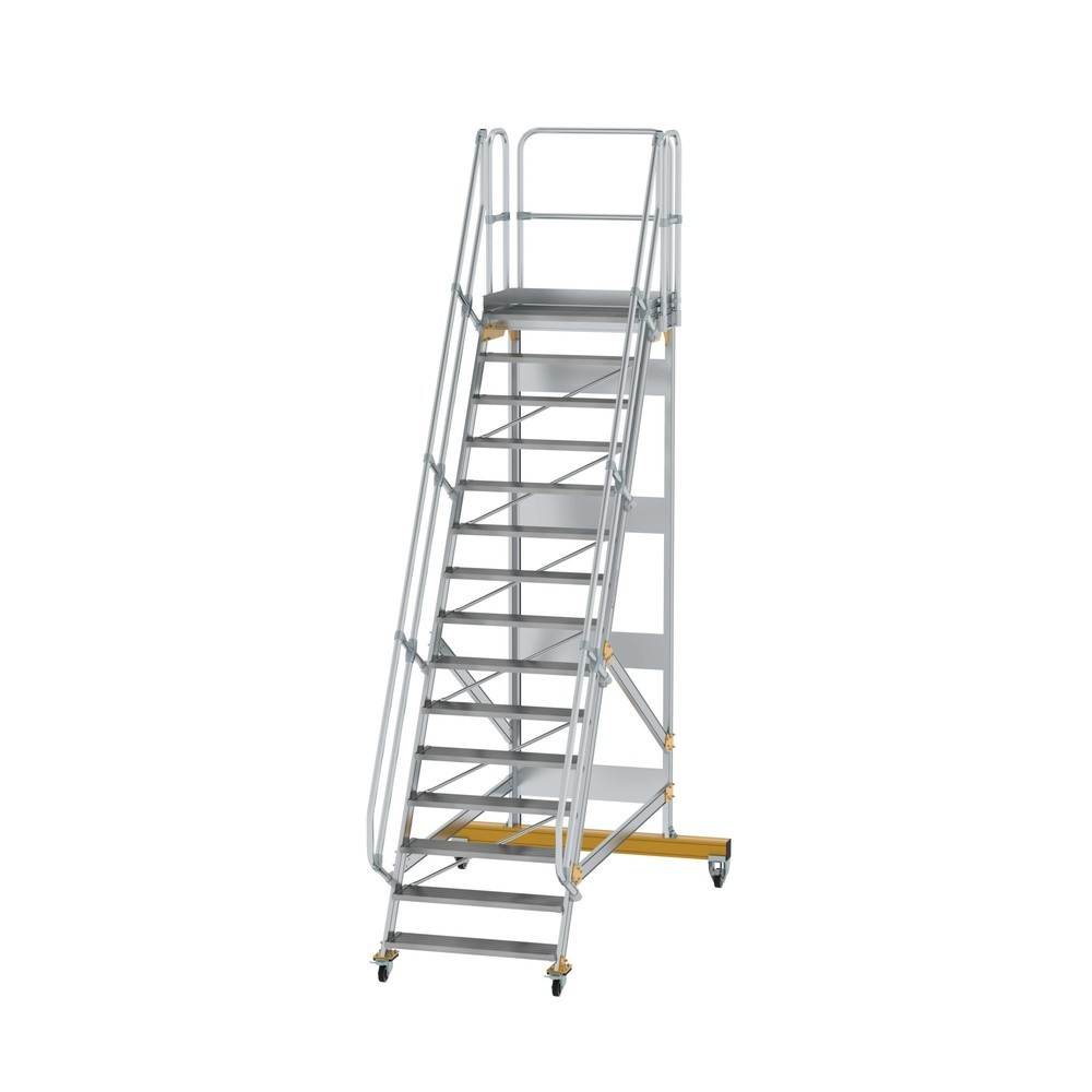 Produktabbildung: Munk Plattformtreppe fahrbar 60° Stufenbreite 1000 mm 15 Stufen