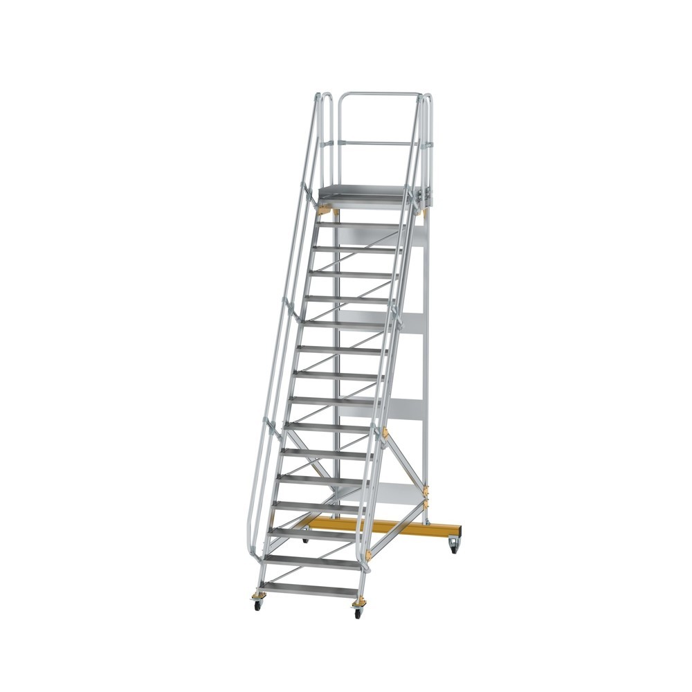 Produktabbildung: Munk Plattformtreppe fahrbar 60° Stufenbreite 1000 mm 16 Stufen