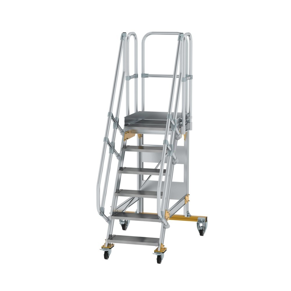 Produktabbildung: Munk Plattformtreppe fahrbar 60° Stufenbreite 600 mm 6 Stufen