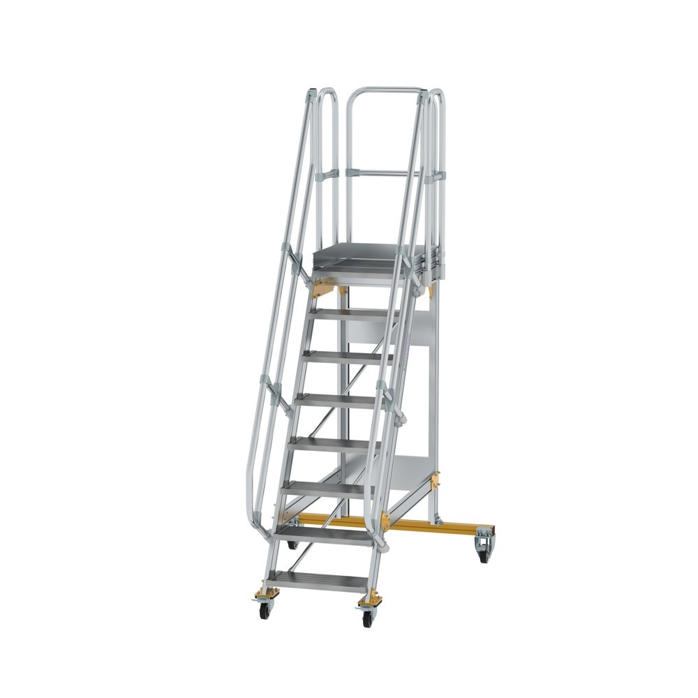 Produktabbildung: Munk Plattformtreppe fahrbar 60° Stufenbreite 600 mm 8 Stufen