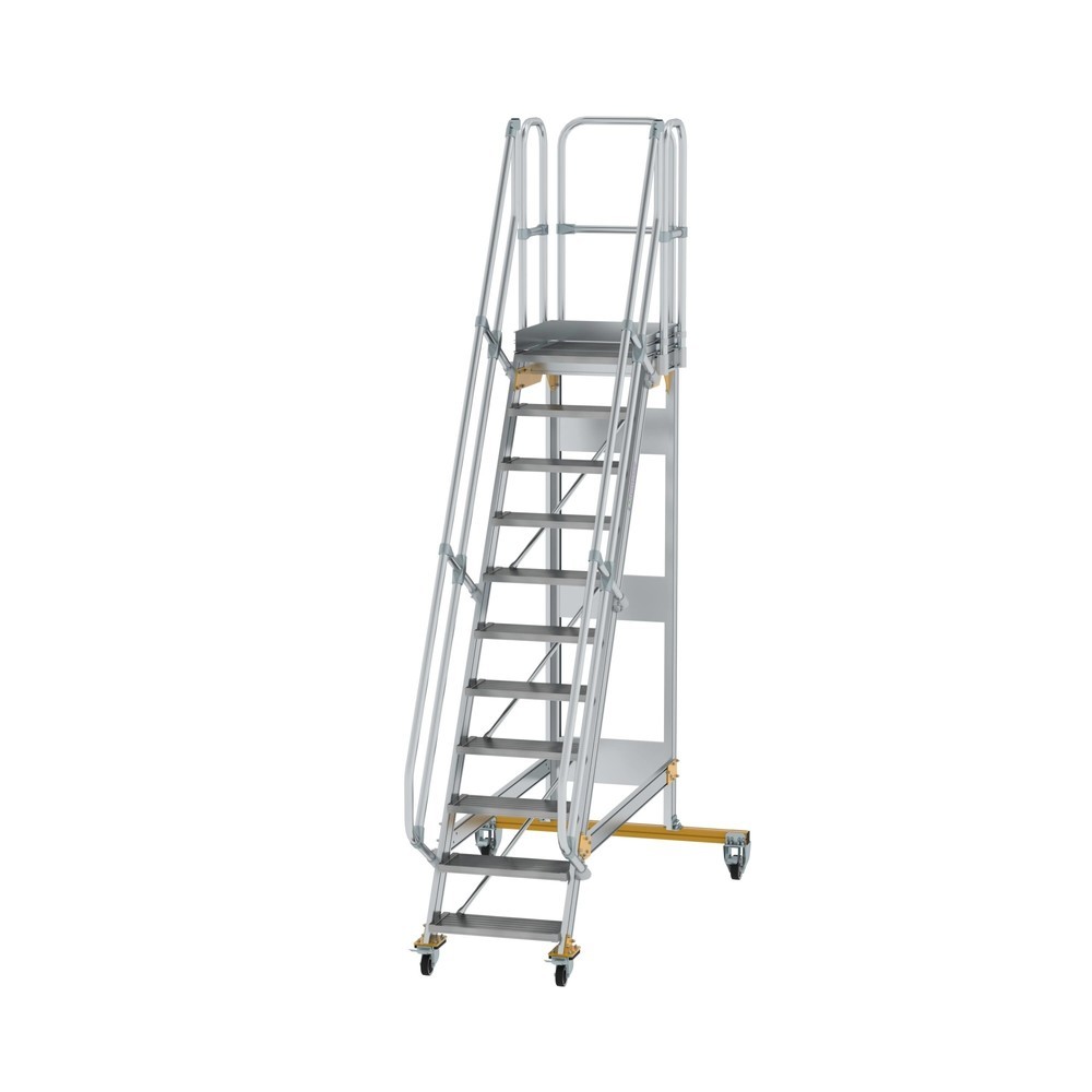 Produktabbildung: Munk Plattformtreppe fahrbar 60° Stufenbreite 600 mm 11 Stufen