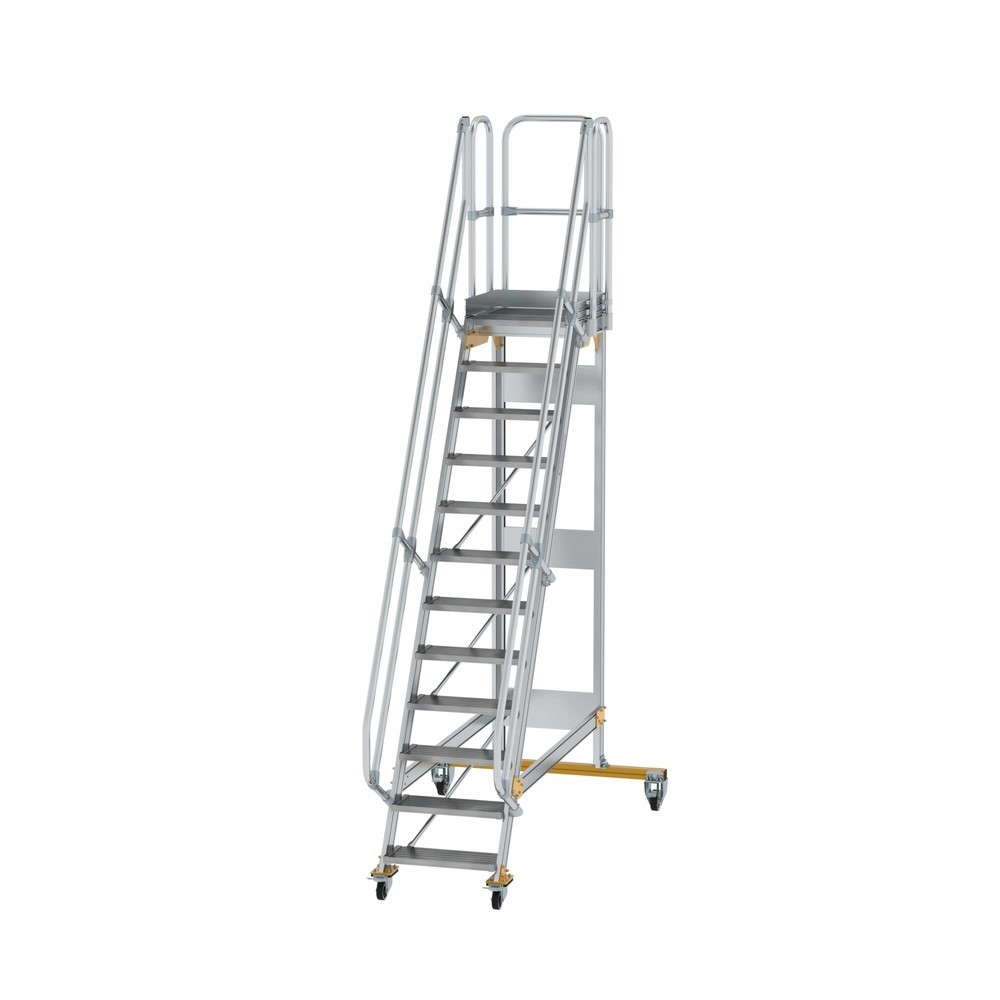 Produktabbildung: Munk Plattformtreppe fahrbar 60° Stufenbreite 600 mm 12 Stufen