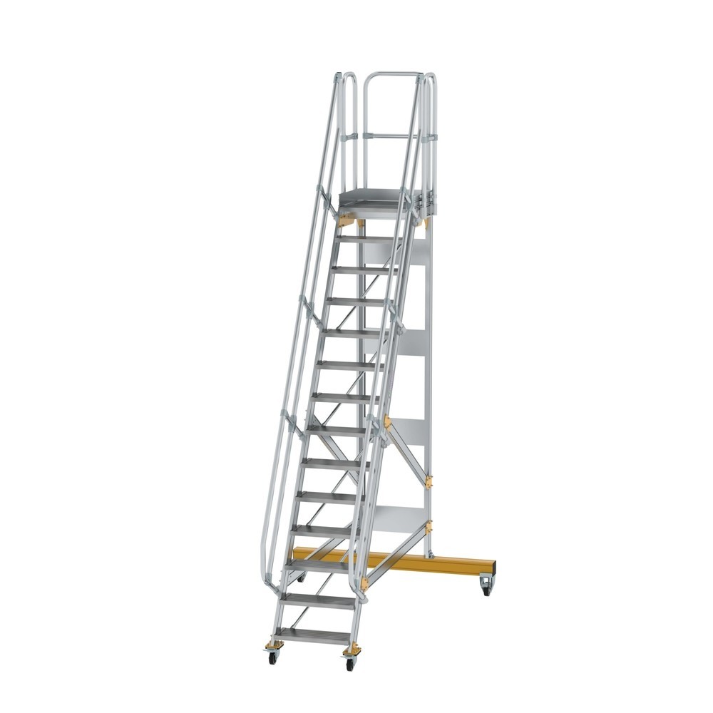 Produktabbildung: Munk Plattformtreppe fahrbar 60° Stufenbreite 600 mm 14 Stufen