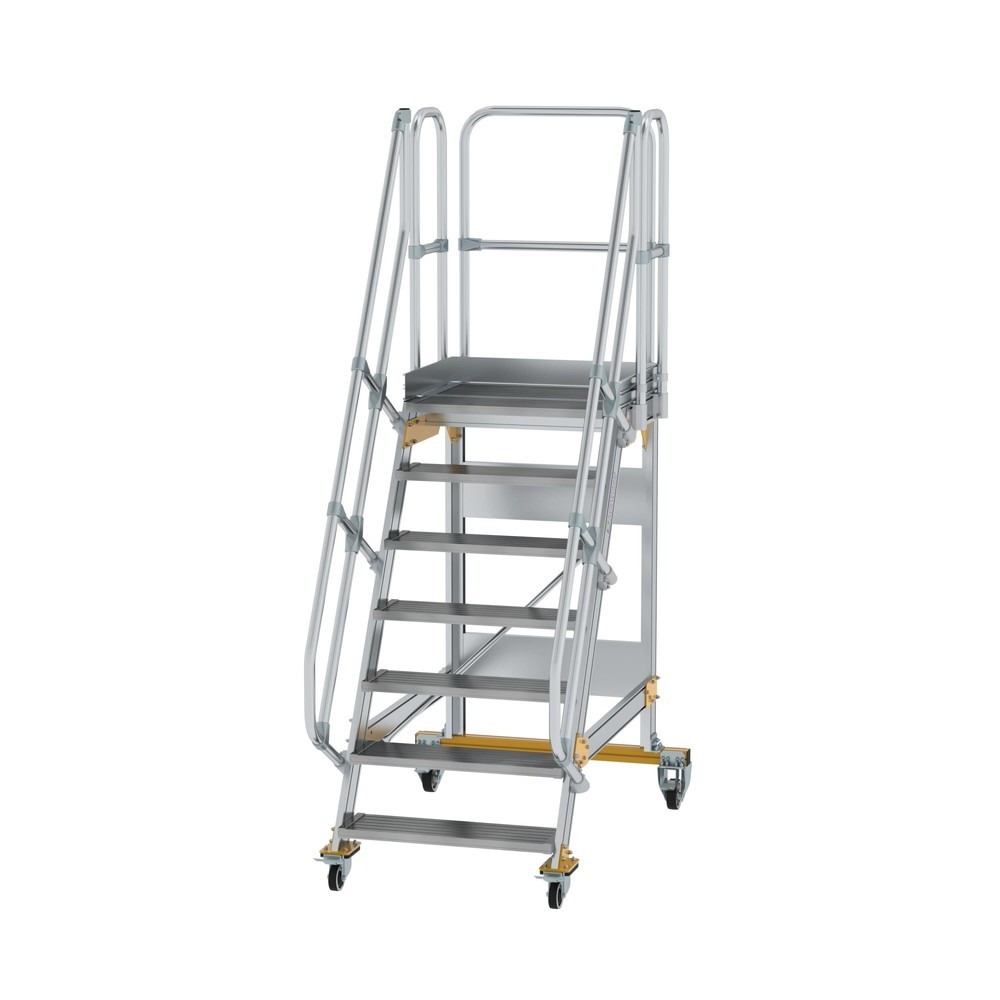 Produktabbildung: Munk Plattformtreppe fahrbar 60° Stufenbreite 800 mm 7 Stufen