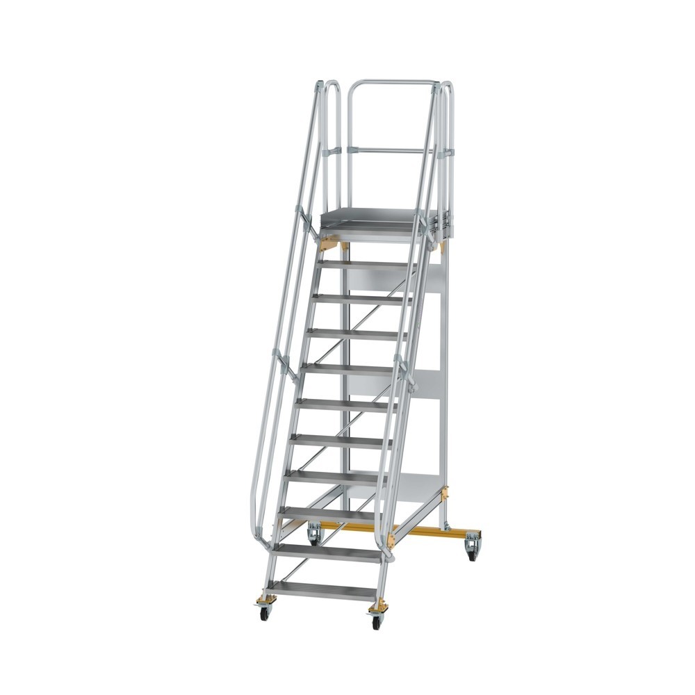 Produktabbildung: Munk Plattformtreppe fahrbar 60° Stufenbreite 800 mm 11 Stufen