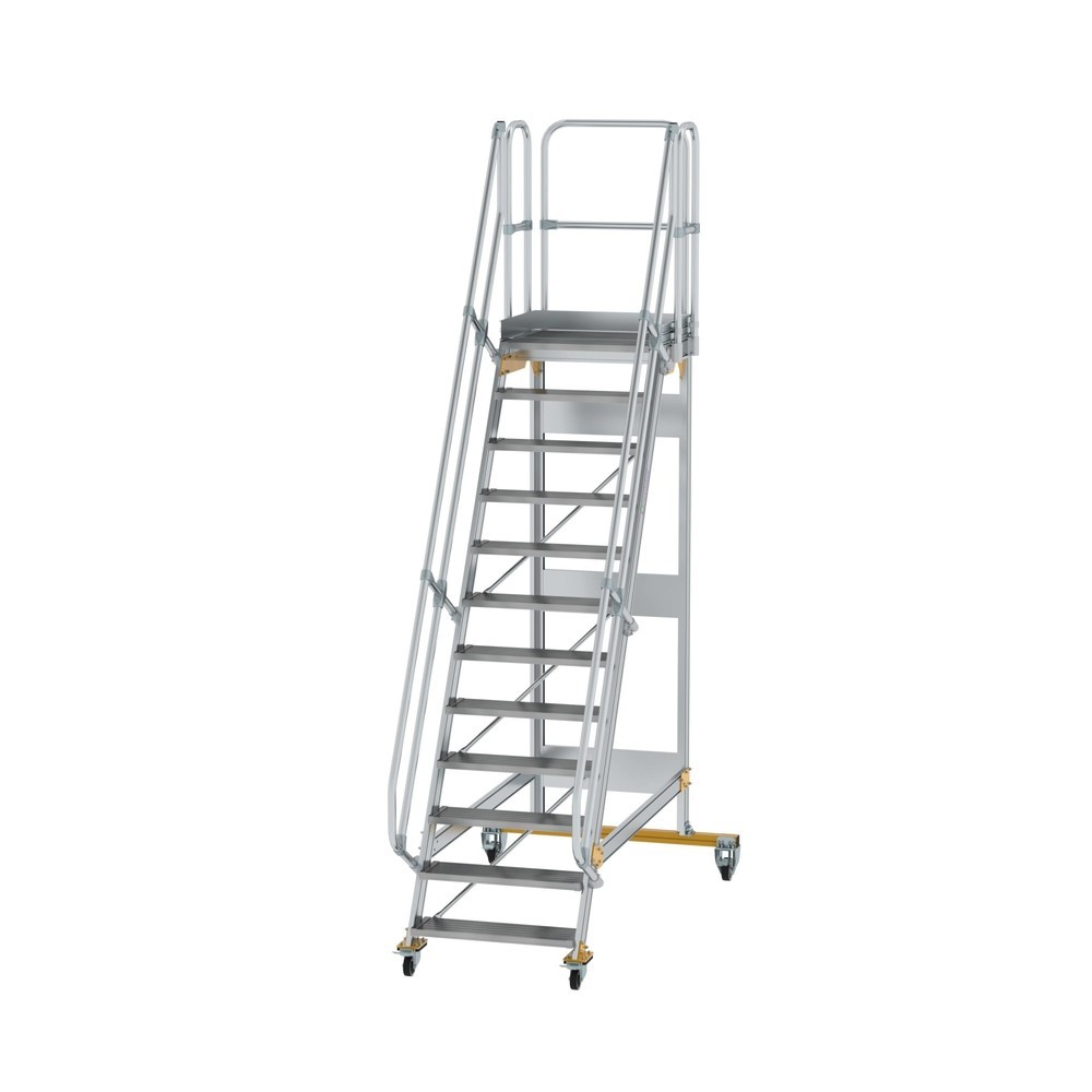 Produktabbildung: Munk Plattformtreppe fahrbar 60° Stufenbreite 800 mm 12 Stufen