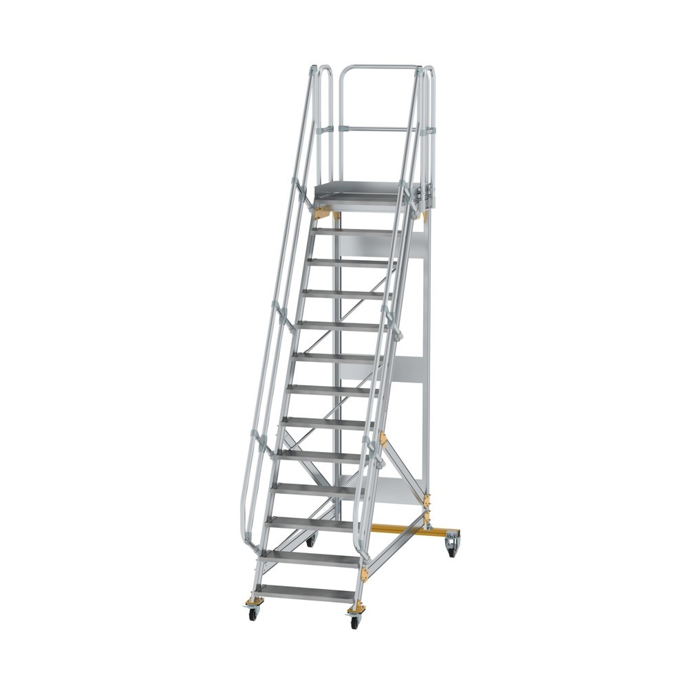 Produktabbildung: Munk Plattformtreppe fahrbar 60° Stufenbreite 800 mm 13 Stufen