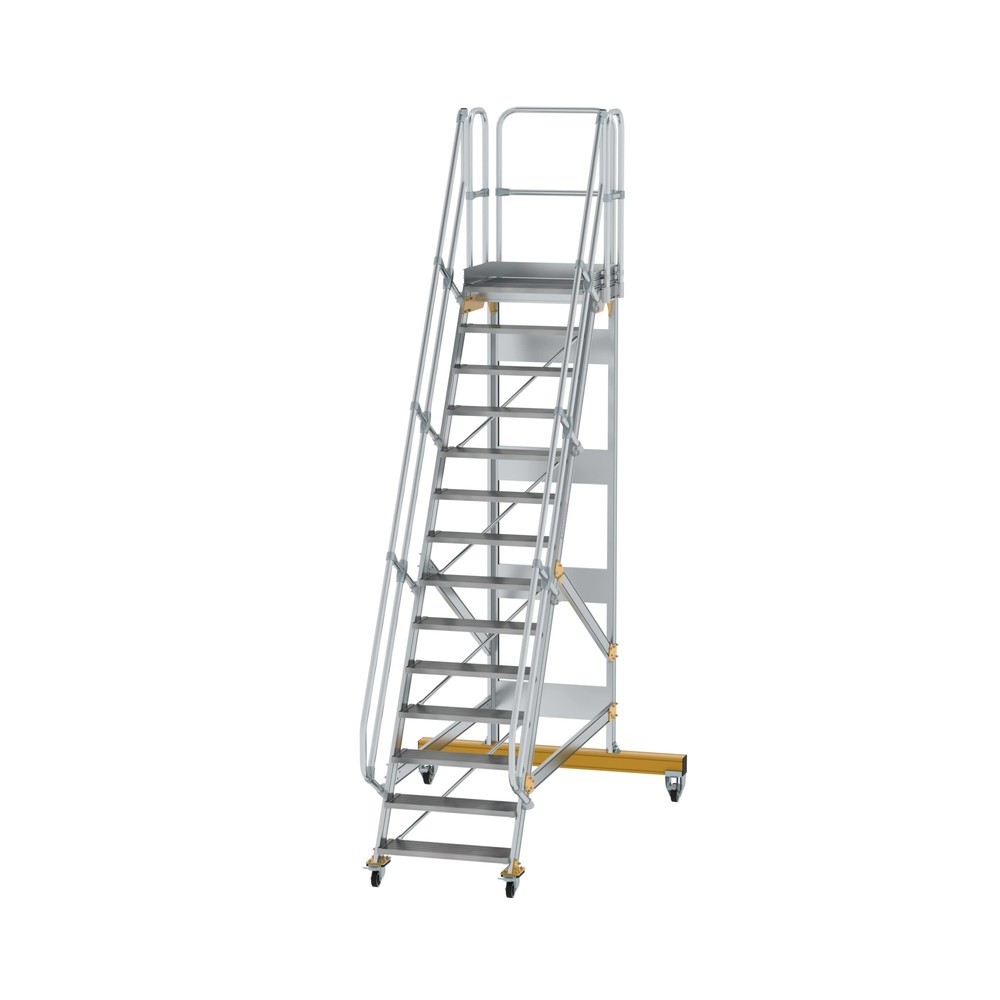 Produktabbildung: Munk Plattformtreppe fahrbar 60° Stufenbreite 800 mm 14 Stufen