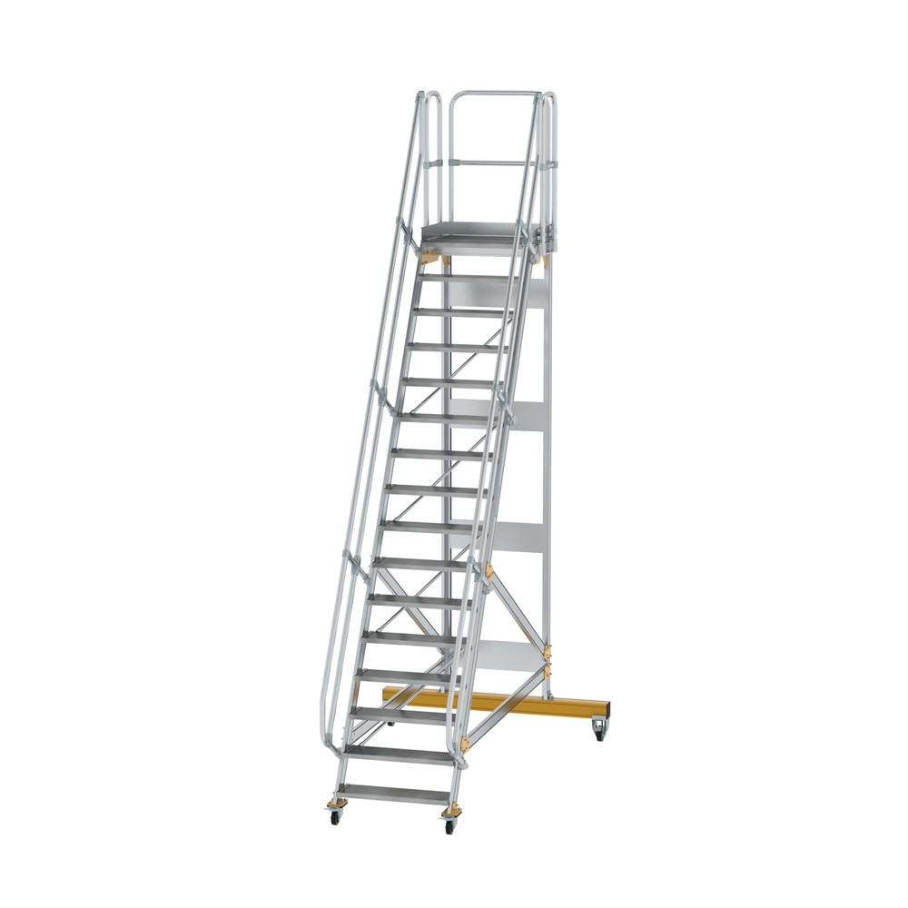 Produktabbildung: Munk Plattformtreppe fahrbar 60° Stufenbreite 800 mm 16 Stufen
