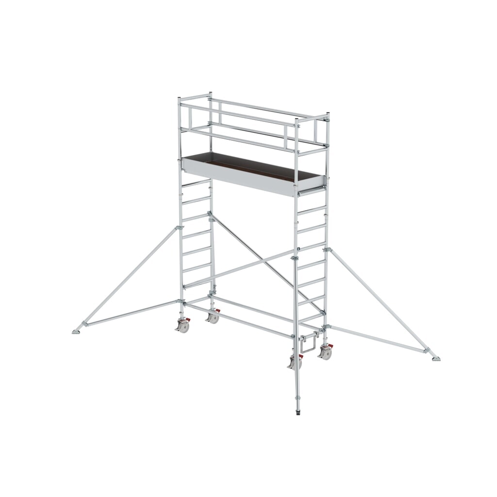 Munk Rollgerüst 0,75 x 2,45 m mit Ausleger Plattformhöhe 3 m Produktabbildung: Munk Rollgerüst 0,75 x 2,45 m mit Ausleger Plattformhöhe 3 m