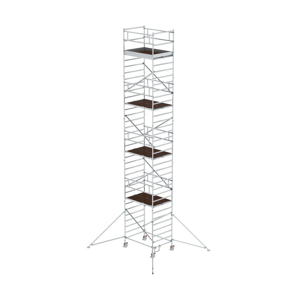Produktabbildung: Munk Rollgerüst 1,35 x 1,80 m mit Ausleger & Doppel-Plattform Plattformhöhe 9,35 m