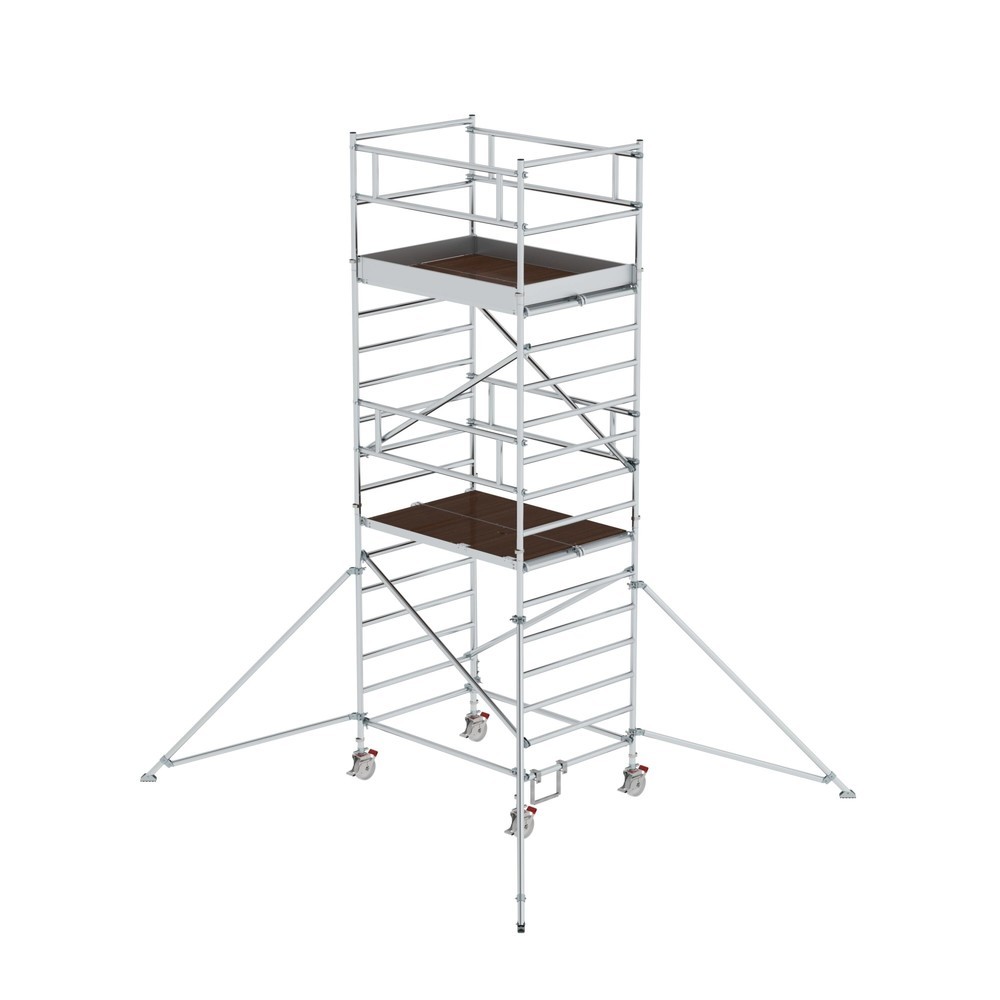 Produktabbildung: Munk Rollgerüst 1,35 x 1,80 m mit Ausleger & Doppel-Plattform Plattformhöhe 4,35 m