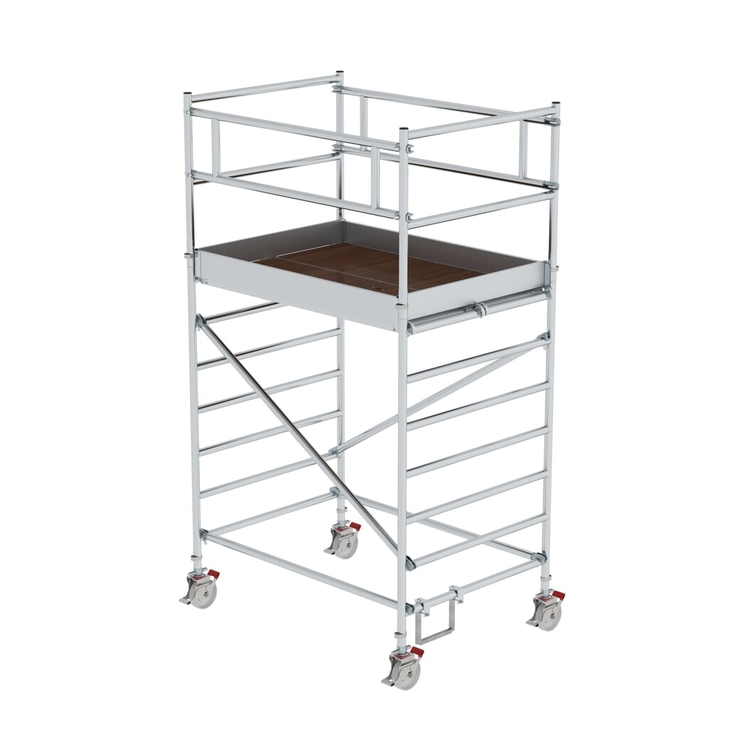 Munk Rollgerüst 1,35 x 1,80 m mit Doppel-Plattform Plattformhöhe 2,35 m Produktabbildung: Munk Rollgerüst 1,35 x 1,80 m mit Doppel-Plattform Plattformhöhe 2,35 m