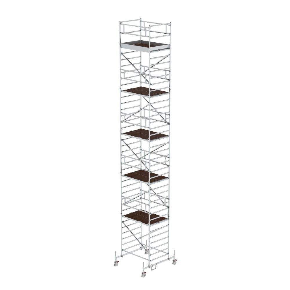 Produktabbildung: Munk Rollgerüst 1,35 x 1,80 m mit Fahrbalken & Doppel-Plattform Plattformhöhe 10,45 m