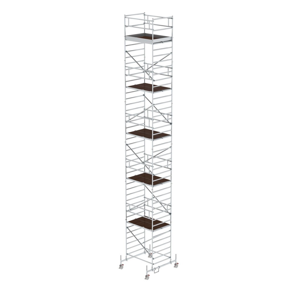 Produktabbildung: Munk Rollgerüst 1,35 x 1,80 m mit Fahrbalken & Doppel-Plattform Plattformhöhe 11,45 m