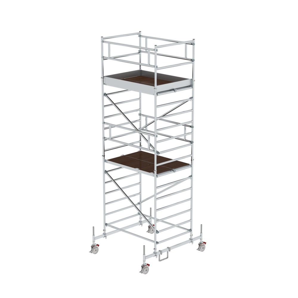 Produktabbildung: Munk Rollgerüst 1,35 x 1,80 m mit Fahrbalken & Doppel-Plattform Plattformhöhe 4,45 m