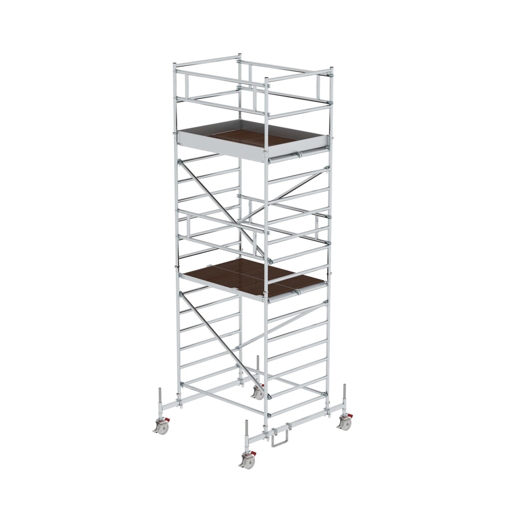 Produktabbildung Nr. 1: Munk Rollgerüst 1,35 x 1,80 m mit Fahrbalken & Doppel-Plattform Plattformhöhe 4,45 m