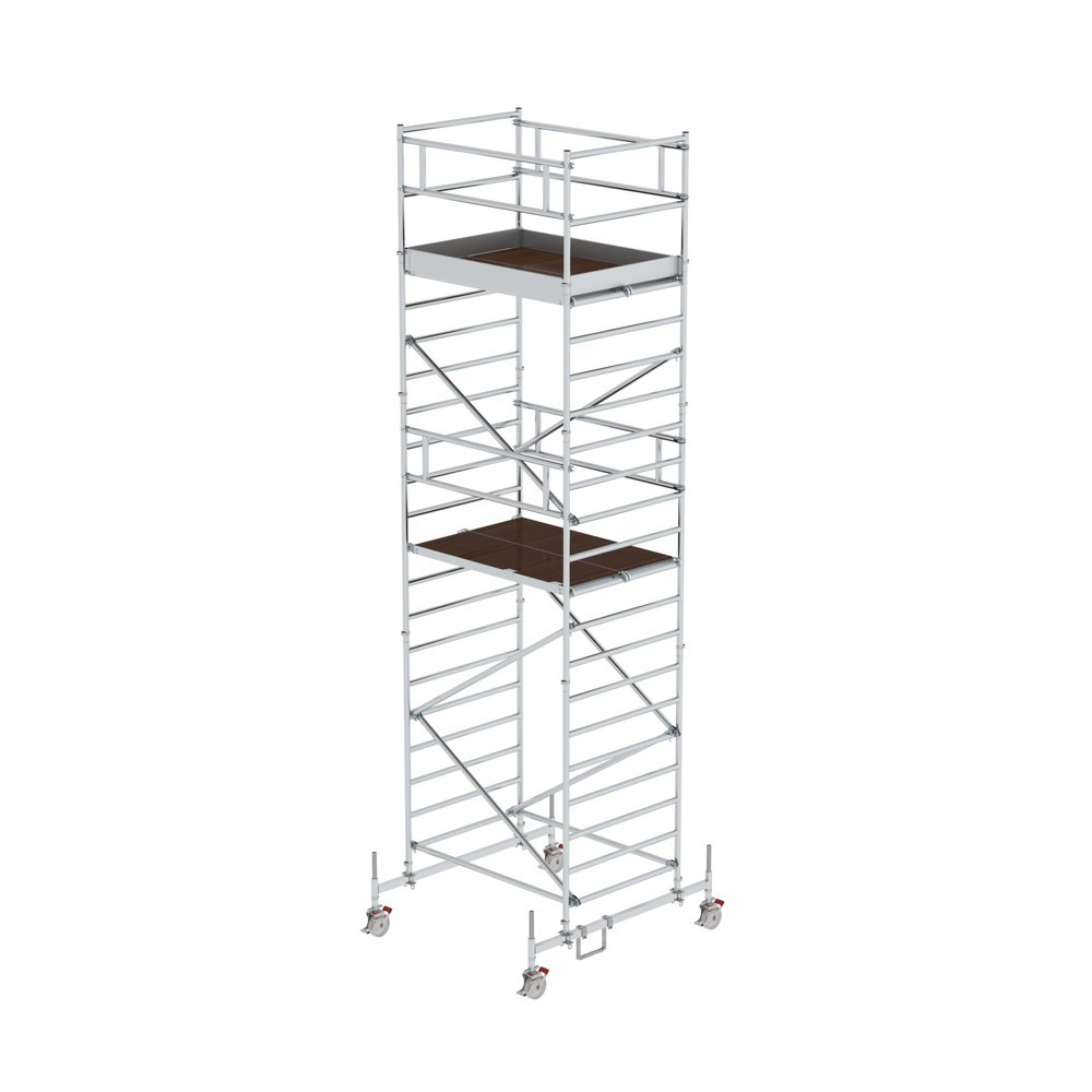 Produktabbildung: Munk Rollgerüst 1,35 x 1,80 m mit Fahrbalken & Doppel-Plattform Plattformhöhe 5,45 m