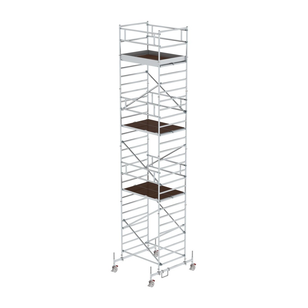 Produktabbildung: Munk Rollgerüst 1,35 x 1,80 m mit Fahrbalken & Doppel-Plattform Plattformhöhe 7,45 m