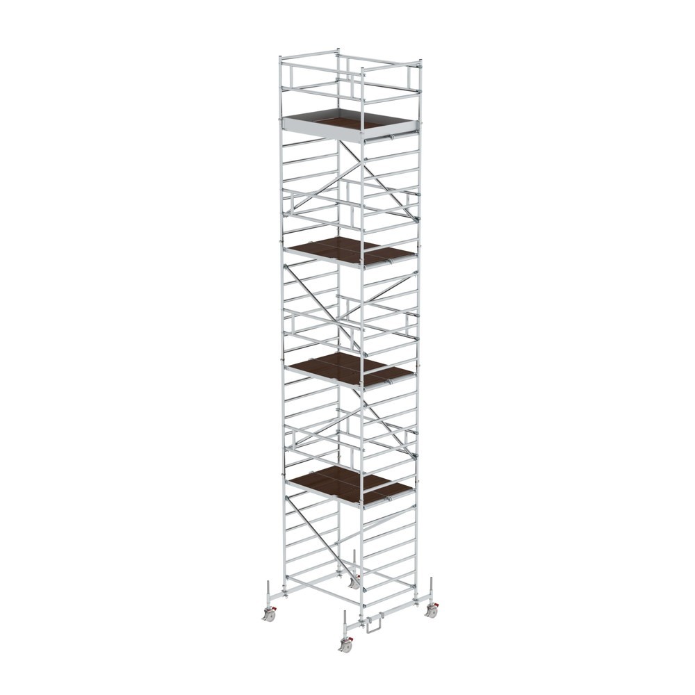 Produktabbildung: Munk Rollgerüst 1,35 x 1,80 m mit Fahrbalken & Doppel-Plattform Plattformhöhe 8,45 m