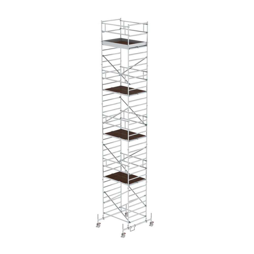 Produktabbildung: Munk Rollgerüst 1,35 x 1,80 m mit Fahrbalken & Doppel-Plattform Plattformhöhe 9,45 m